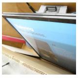 pallet of 2 fans, toolbox, 2 poster board frames, wire