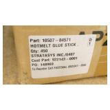 Two hot glue guns and a box of 300+ glue sticks