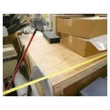 Wood crate 50x72x35, chair, blower, garbage can, roll of sticky fabric, etc