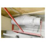 Wood crate 50x72x35, chair, blower, garbage can, roll of sticky fabric, etc