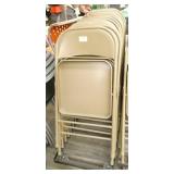 14 steel folding chairs in mobile cart