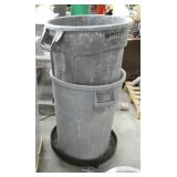 Ridgid blower vac and 2 garbage barrels