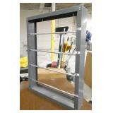 Folding table with custom 32 slot organizer and a paper roll dispenser