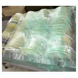 Metal workbench with riser shelf and contents