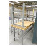 Two wood top worktables