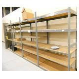 4 bays of shelving, these have double sided inner posts so it could Not be split up as 4 separate shelving units