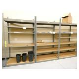 4 bays of shelving, these have double sided inner posts so it could Not be split up as 4 separate shelving units