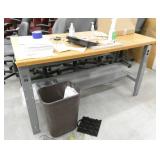 Wood top work bench with adjustable height legs 30x60