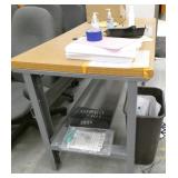 Wood top work bench with adjustable height legs 30x60