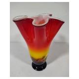 Murano Style Large Handkerchief Vase