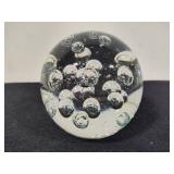 Murano Style Clear Glass Bubble Paperweight