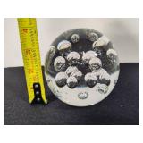Murano Style Clear Glass Bubble Paperweight