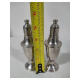 Weighted Pewter Salt & Pepper Shakers + Two Swan Salt Cellars