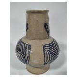 Large Handmade Pottery Vase w/Leaf Design
