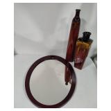 Michael Graves Oval Hanging Mirror & Two Decorative Vases