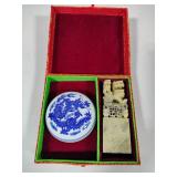 Stone Carved Stamp Set in Decorative Box