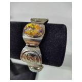 Sterling Silver & Foil Backed Opal Mexican Bracelet