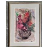 "Scarlet Gladiola Bouquet in Charcoal Teapot" Signed/Numbered by Atlanta Simpson