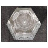 Assorted Clear Glass Etched Paperweights