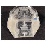 Assorted Clear Glass Etched Paperweights