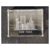 Assorted Clear Glass Etched Paperweights