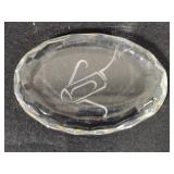Assorted Clear Glass Etched Paperweights