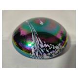 Iridescent Art Glass Volcanic Ash Paperweight
