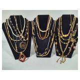 Lot of Asst Brown Tone Costume Necklaces