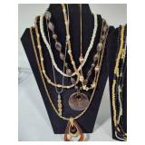 Lot of Asst Brown Tone Costume Necklaces