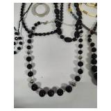 Lot of Asst Black Tone Costume Necklaces
