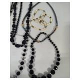 Lot of Asst Black Tone Costume Necklaces