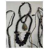 Lot of Asst Black Tone Costume Necklaces