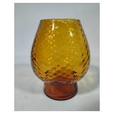 Empoli Amber Colored Diamond Design Artglass Vase