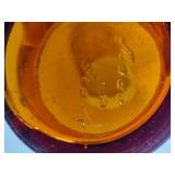 Empoli Amber Colored Diamond Design Artglass Vase