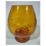 Empoli Amber Colored Diamond Design Artglass Vase