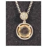 925 Sterling Chain & Stone Pendant