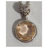 925 Sterling Chain & Stone Pendant