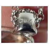 925 Sterling Chain & Stone Pendant