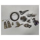 925/Sterling Pins, Earrings & Pendant