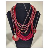 Beautiful Reds!  Lot of Assorted Costume Jewelry