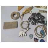Assortment of Misc Pins, Brooches, Clips, Etc.