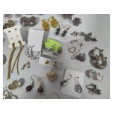 Lot of Assorted Earrings, Pins, Brooches, Pendants, Etc