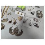 Lot of Assorted Earrings, Pins, Brooches, Pendants, Etc