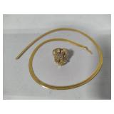 24K HGE Chain & 14K HGE Ring - Both Damaged - See Desc.
