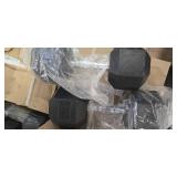 Lot of 15 LB Rubber Hex Dumbbells (NEW)