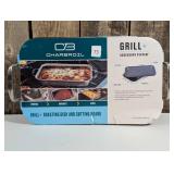 Char-Broil Deep Dish and Cutting Board Stainless Steel Heat-Resistant Grill Topper Black/Silver