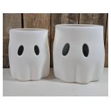 Halloween Ghost Buckets Medium and Small (set of 2)