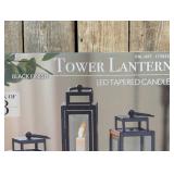 Tower Lantern Set of 3, LED Tapered Candle