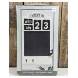 Chalkboard Calendar Wall Decor Display Shelf W/4 Hooks