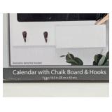 Chalkboard Calendar Wall Decor Display Shelf W/4 Hooks